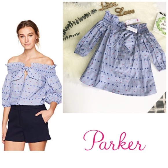 Parker Spade Off the shoulder Blouse S - Picture 2 of 8